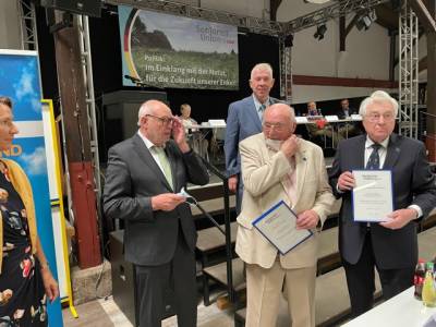 Rainer Hajek, R�diger Walter, O.E. Schultz, im Hintergrund J�rgen Schart